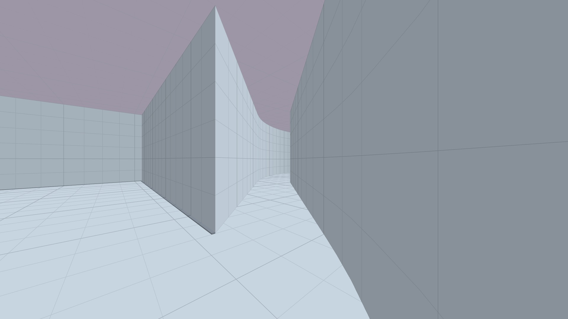 Original Khaki Curve greybox: a long channel with smooth walls and an existing boundary projection.